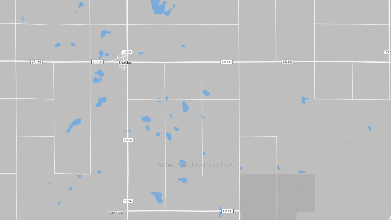 Bike Grade map of 58068, ND