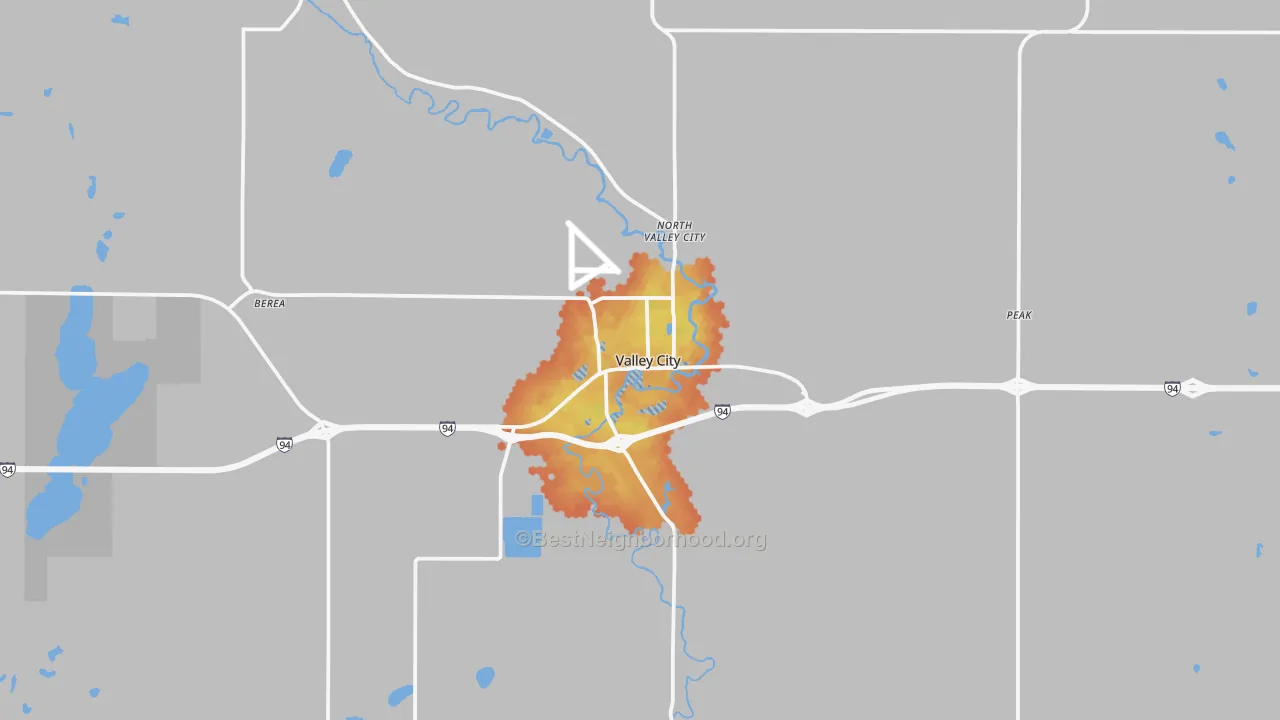 Bike Grade map of 58072, ND