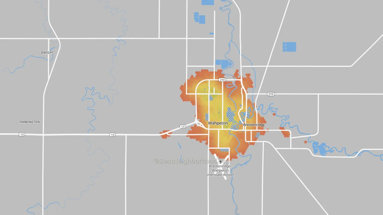 Bike Grade map of 58075, ND