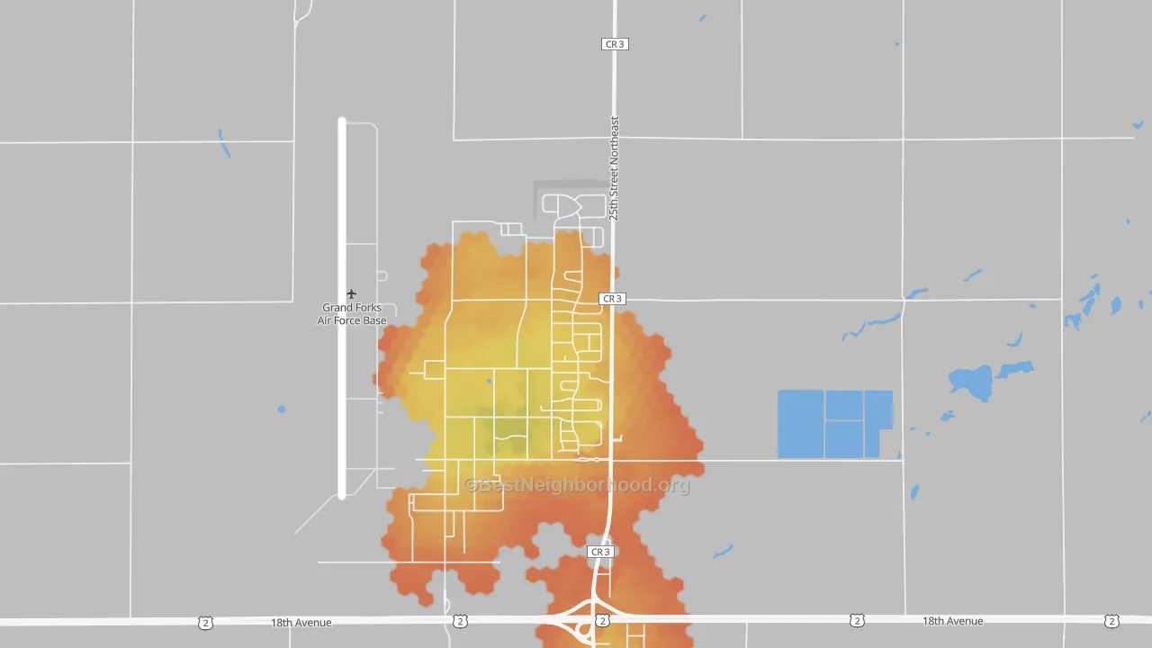 Bike Grade map of 58204, ND