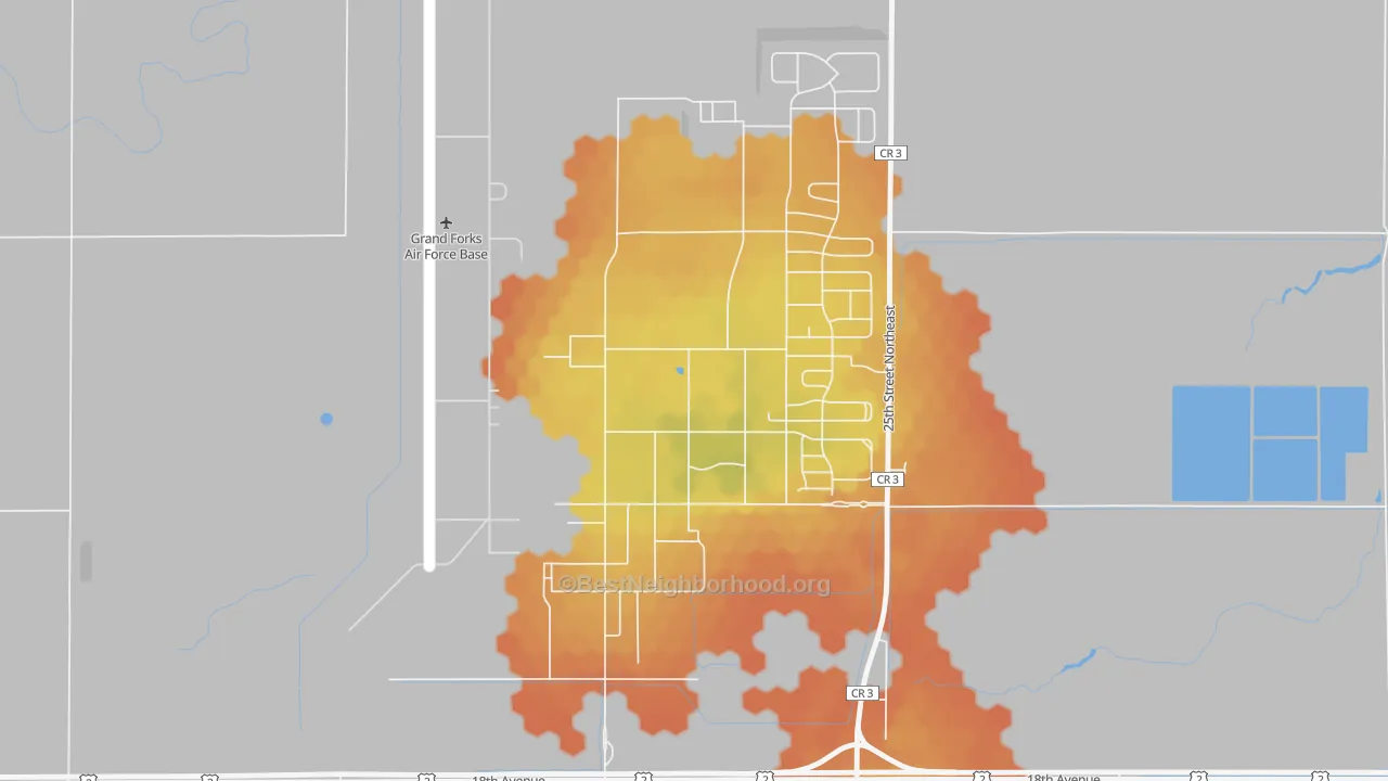 Bike Grade map of 58205, ND