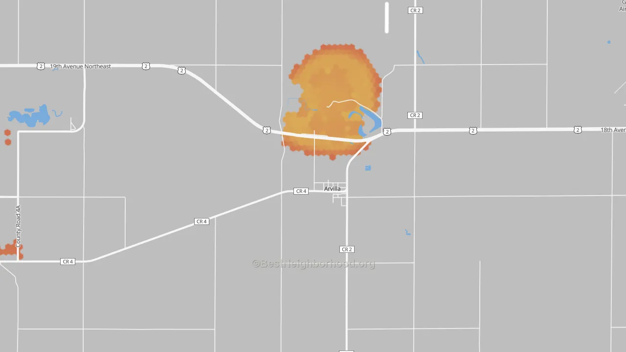 Bike Grade map of 58214, ND