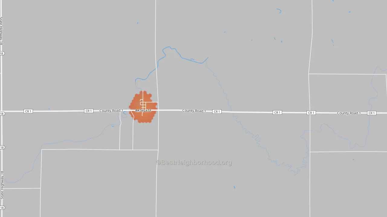 Bike Grade map of 58216, ND