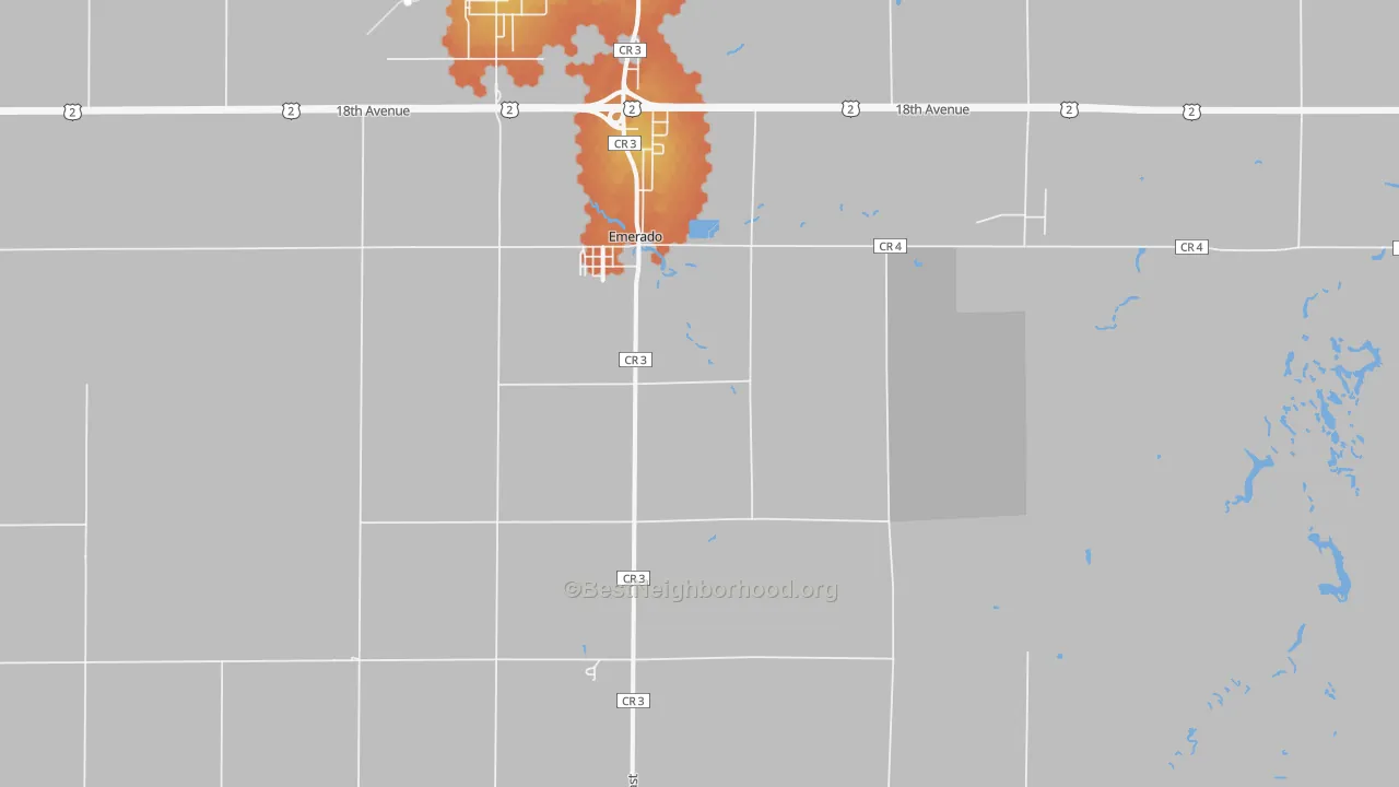 Bike Grade map of 58228, ND