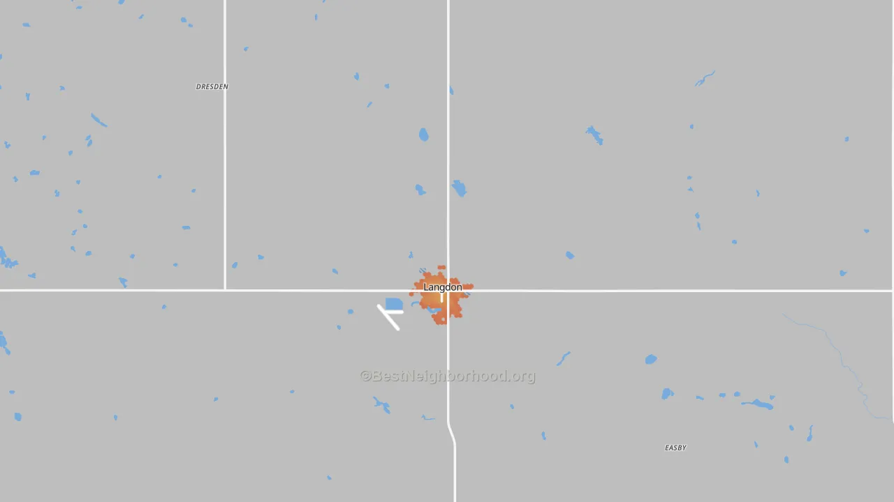 Bike Grade map of 58249, ND