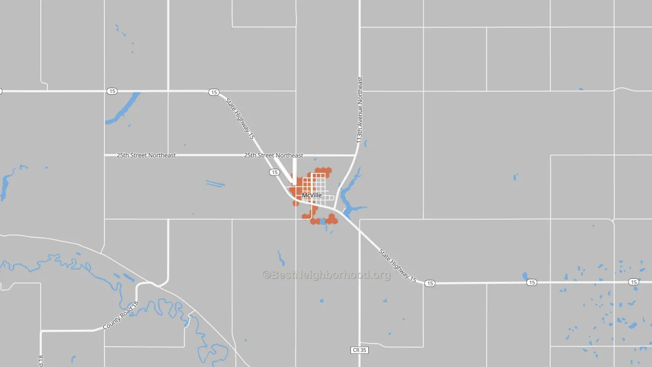 Bike Grade map of 58254, ND
