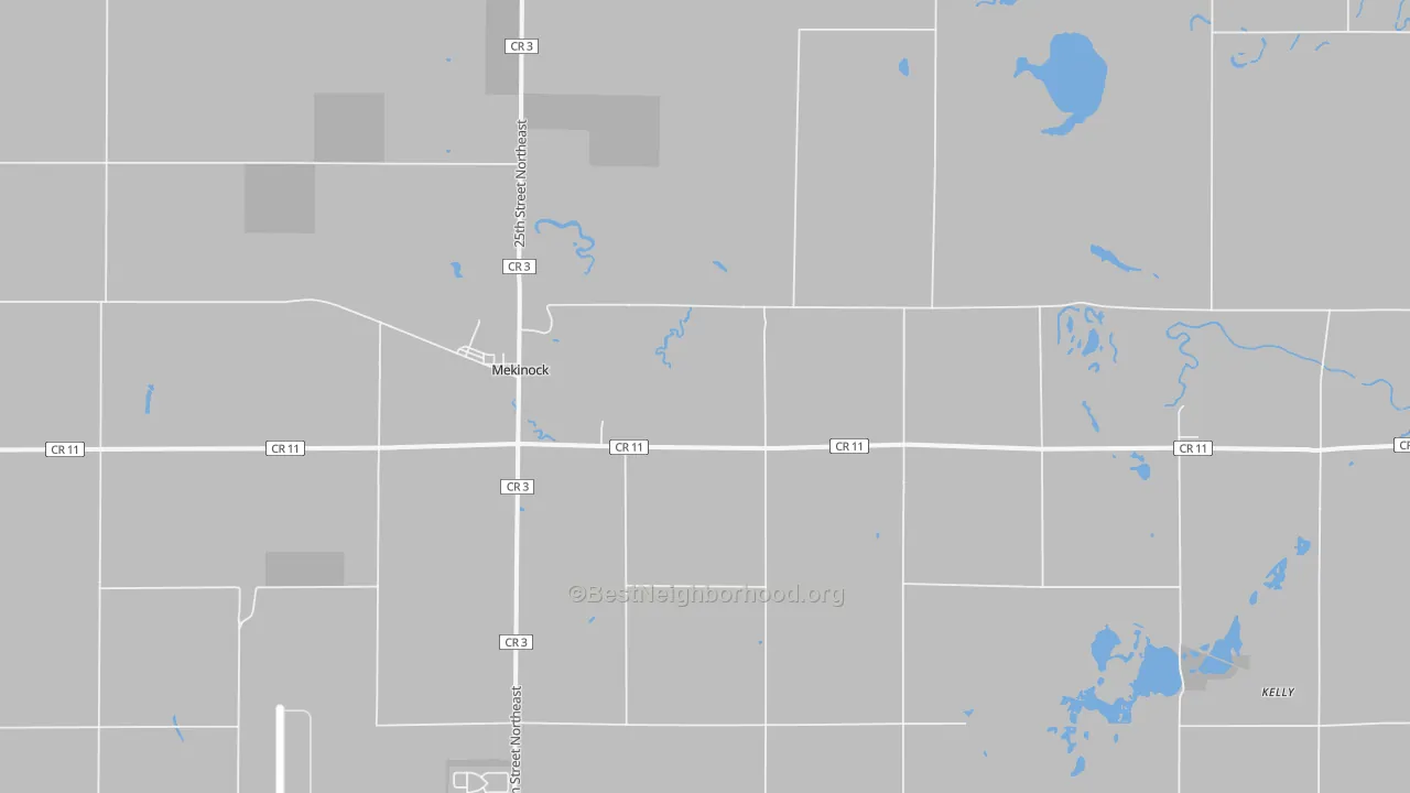 Bike Grade map of 58258, ND