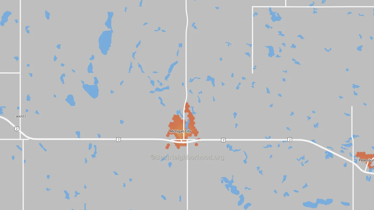 Bike Grade map of 58259, ND