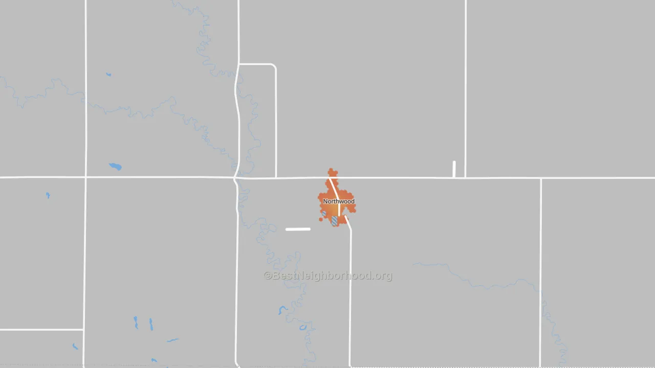 Bike Grade map of 58267, ND