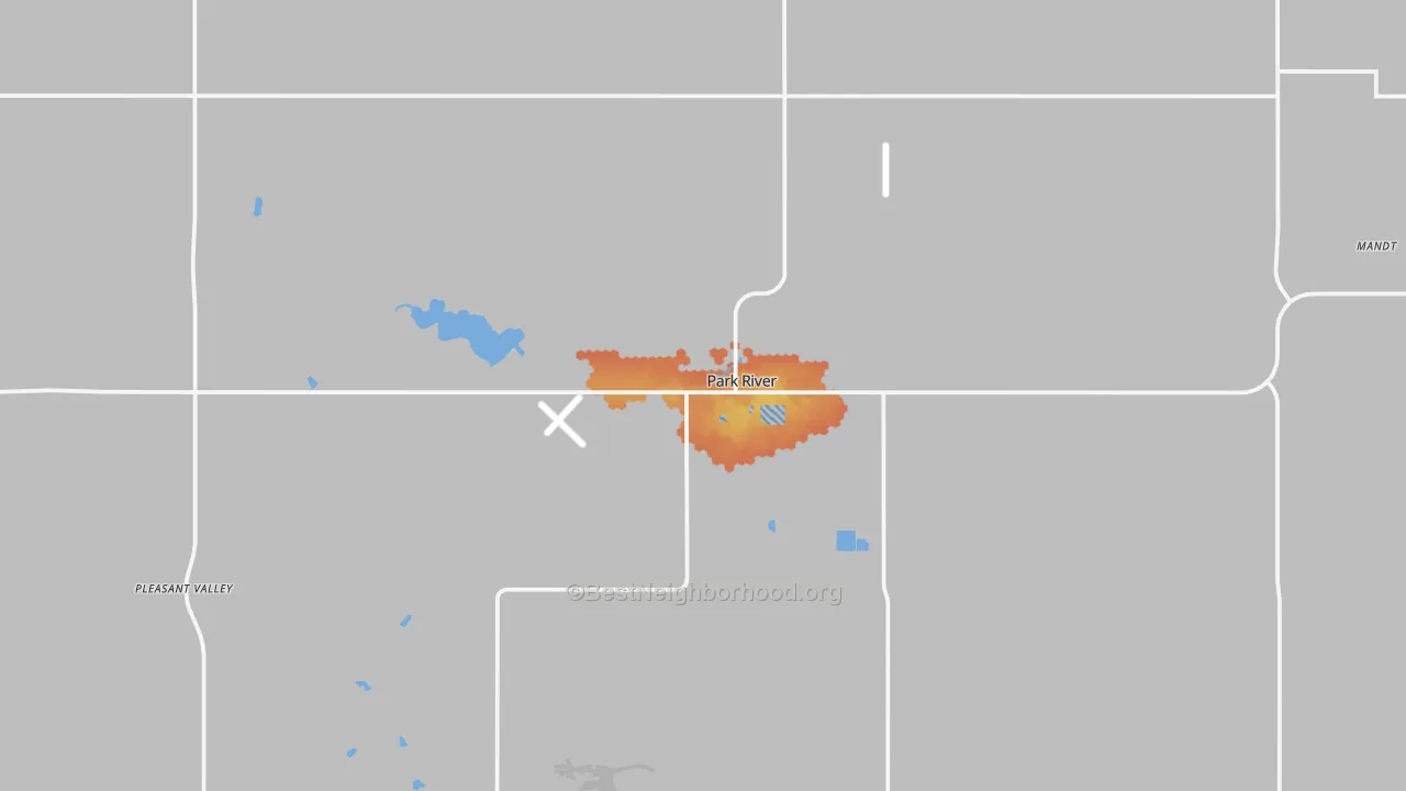 Bike Grade map of 58270, ND
