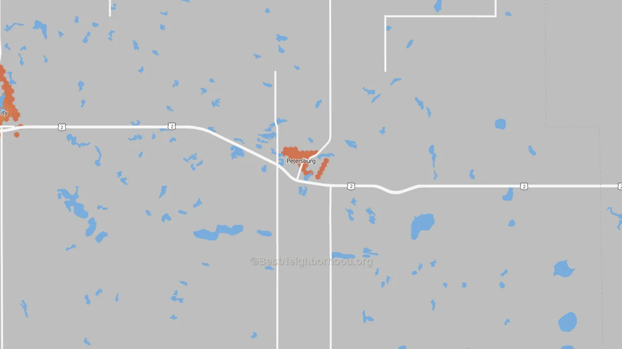 Bike Grade map of 58272, ND
