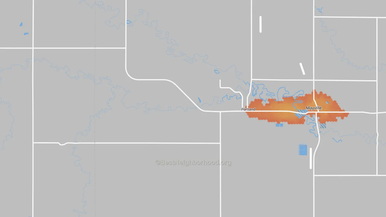 Bike Grade map of 58274, ND
