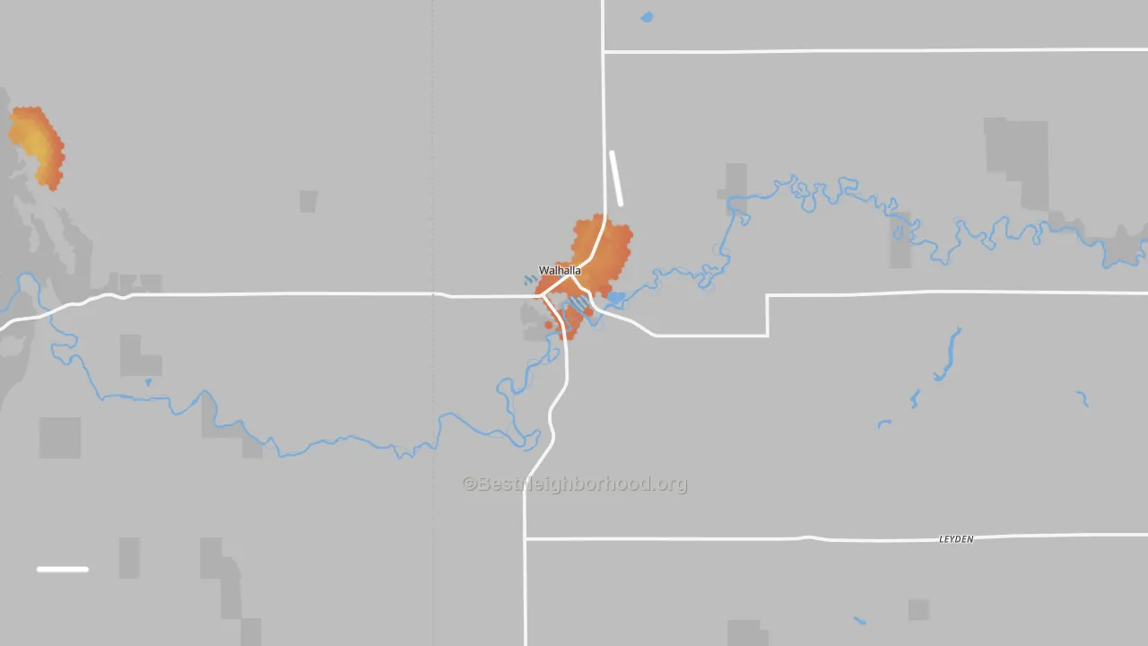 Bike Grade map of 58282, ND
