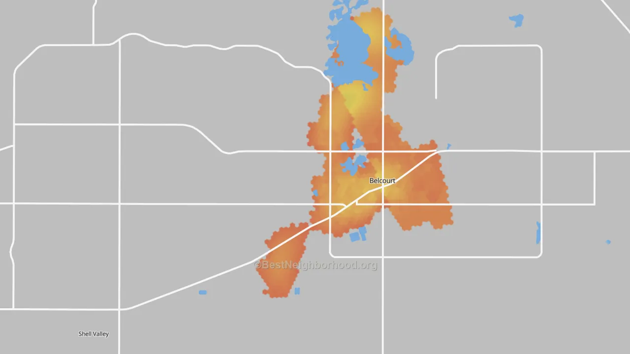 Bike Grade map of 58316, ND