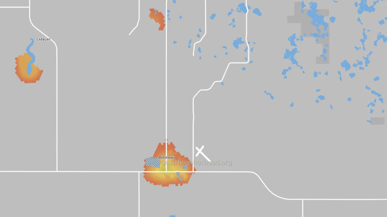 Bike Grade map of 58318, ND