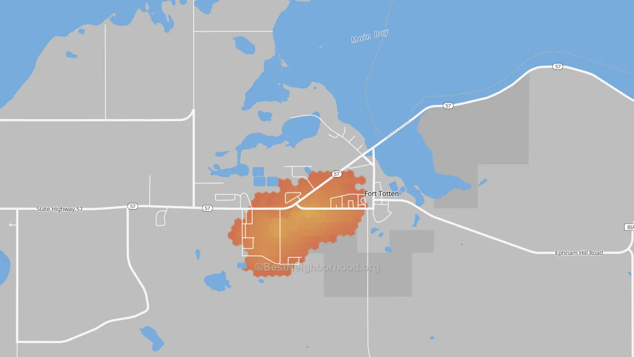 Bike Grade map of 58335, ND