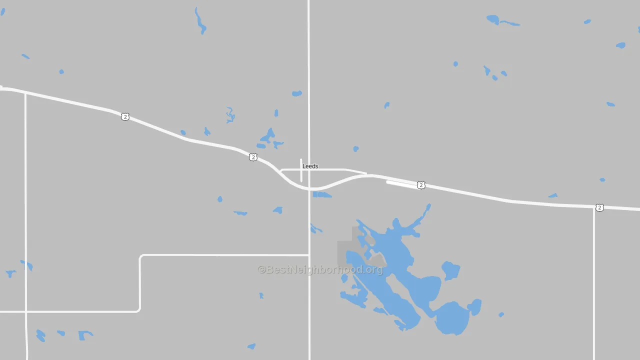 Bike Grade map of 58346, ND