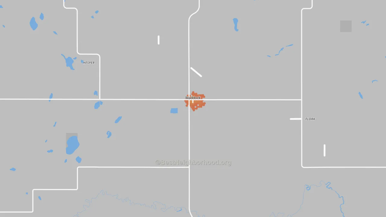 Bike Grade map of 58348, ND