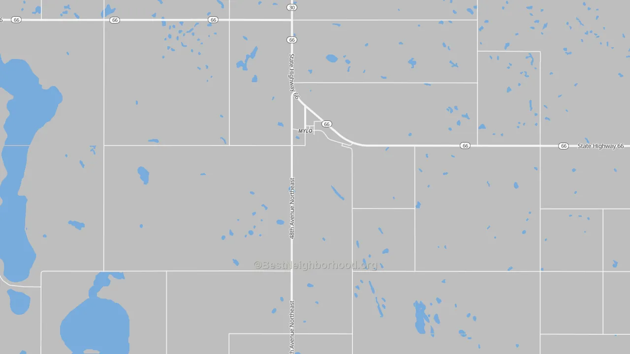Bike Grade map of 58353, ND