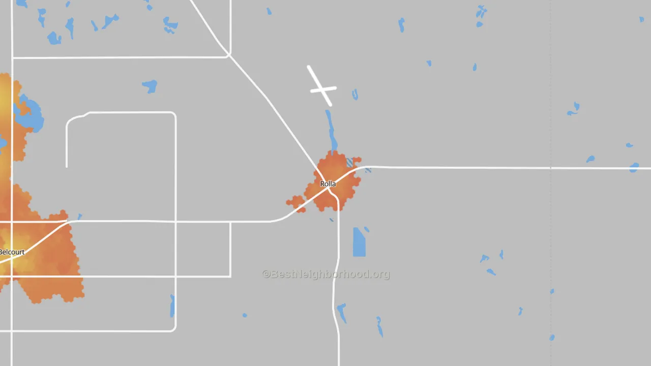 Bike Grade map of 58367, ND