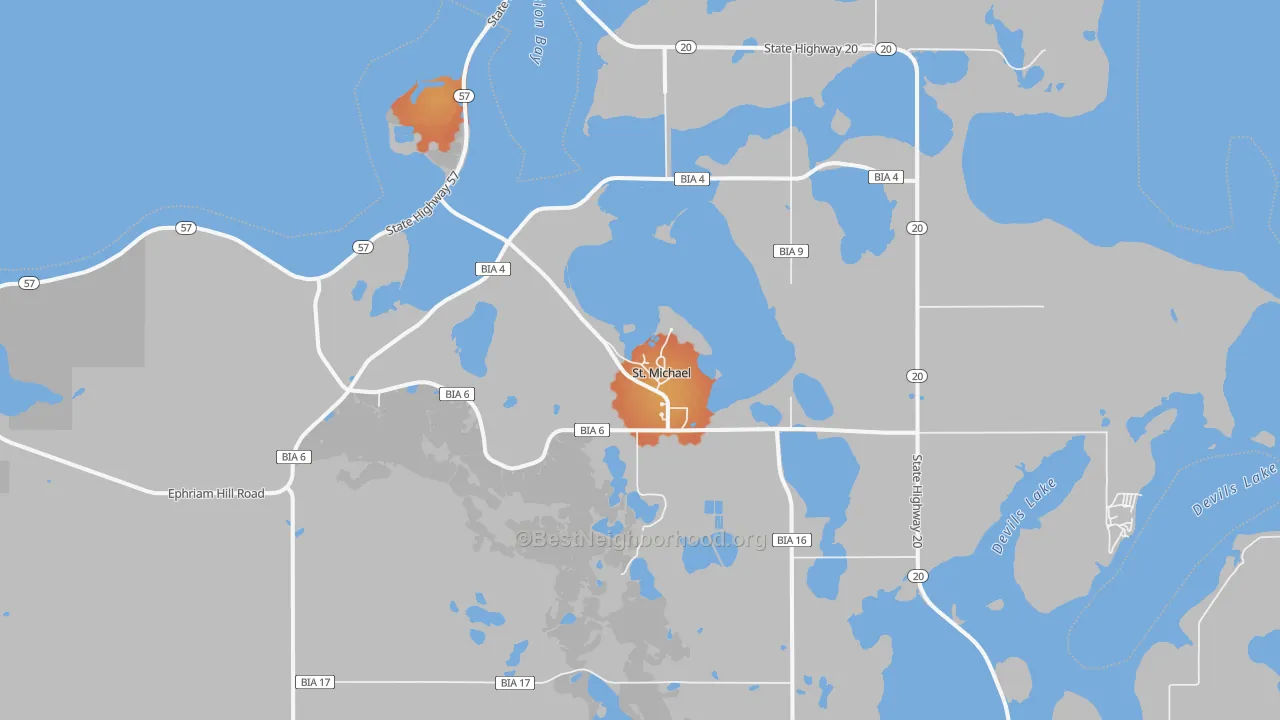 Bike Grade map of 58370, ND