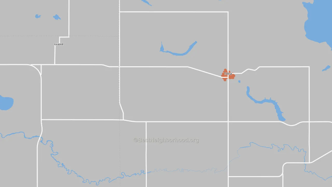 Bike Grade map of 58380, ND