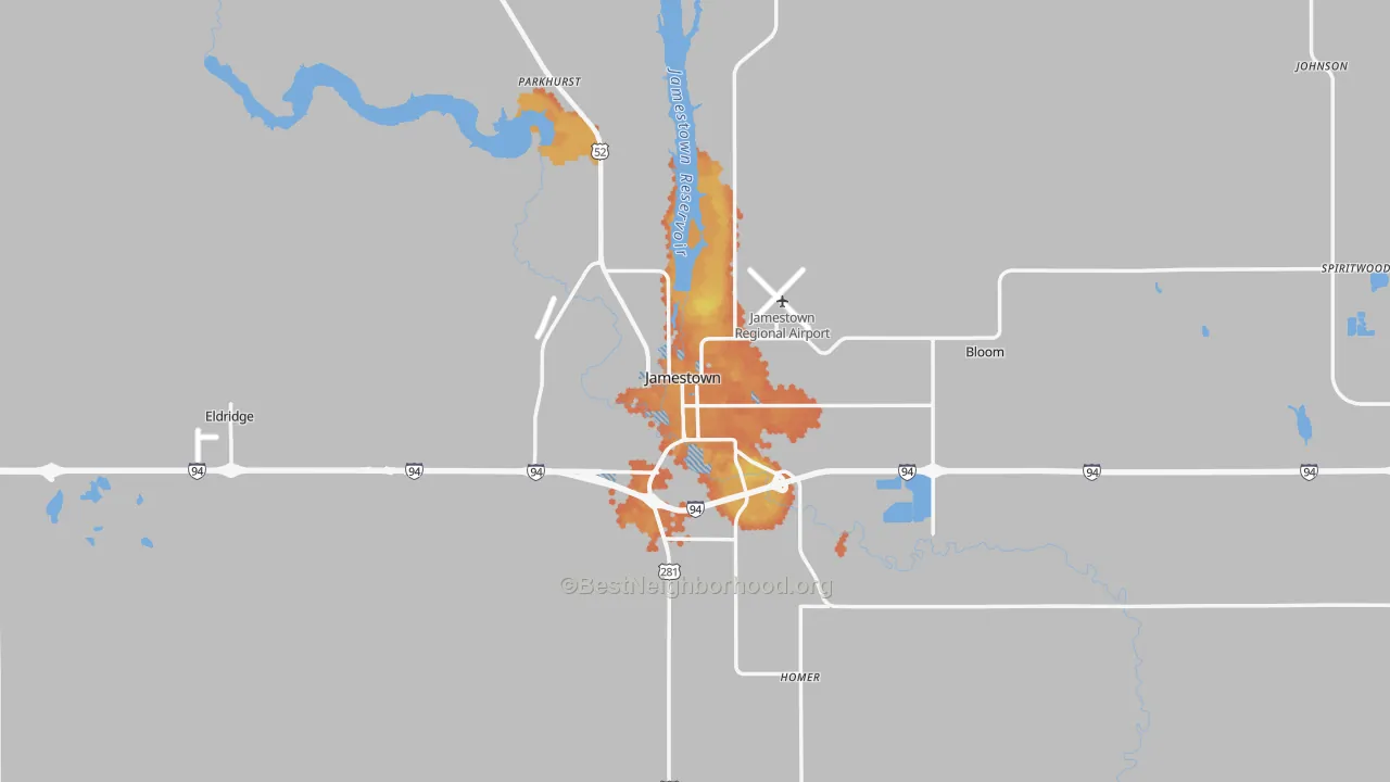 Bike Grade map of 58401, ND