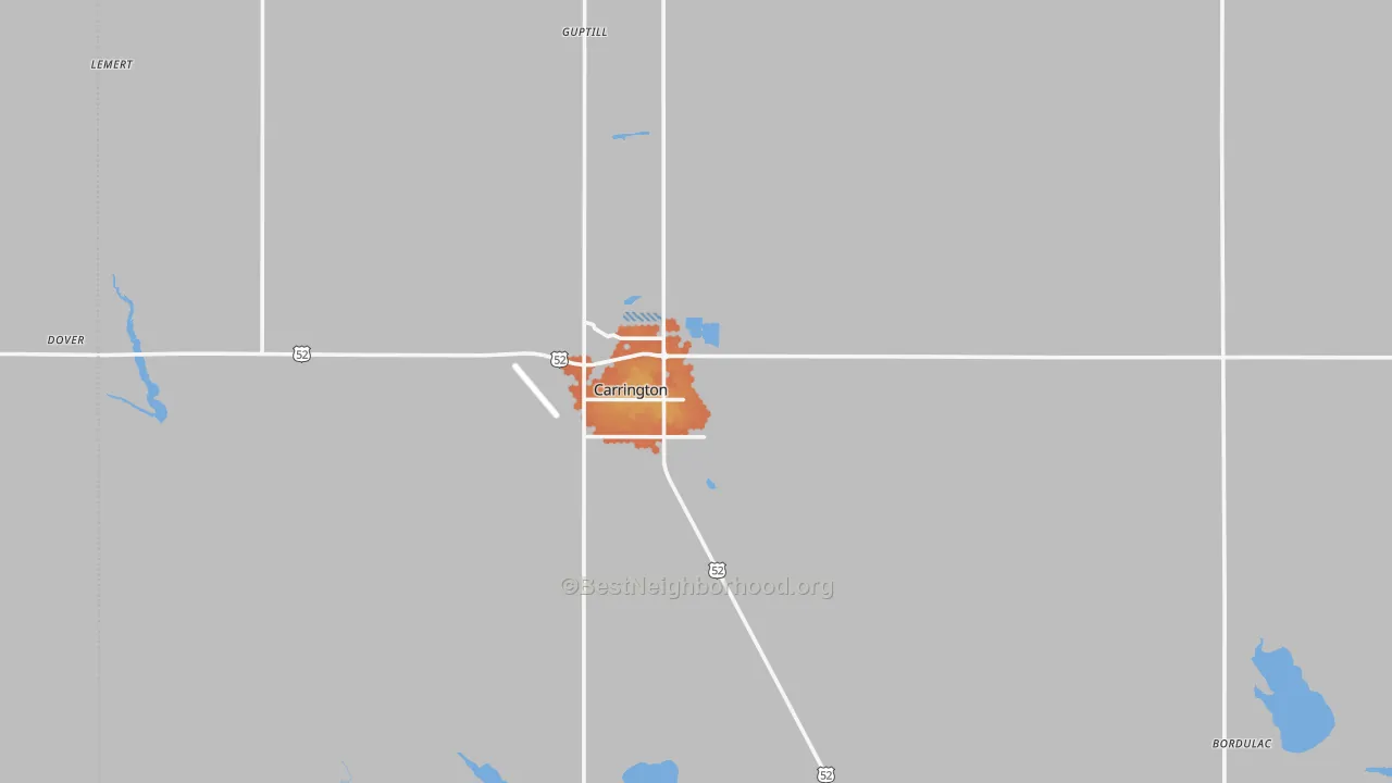 Bike Grade map of 58421, ND