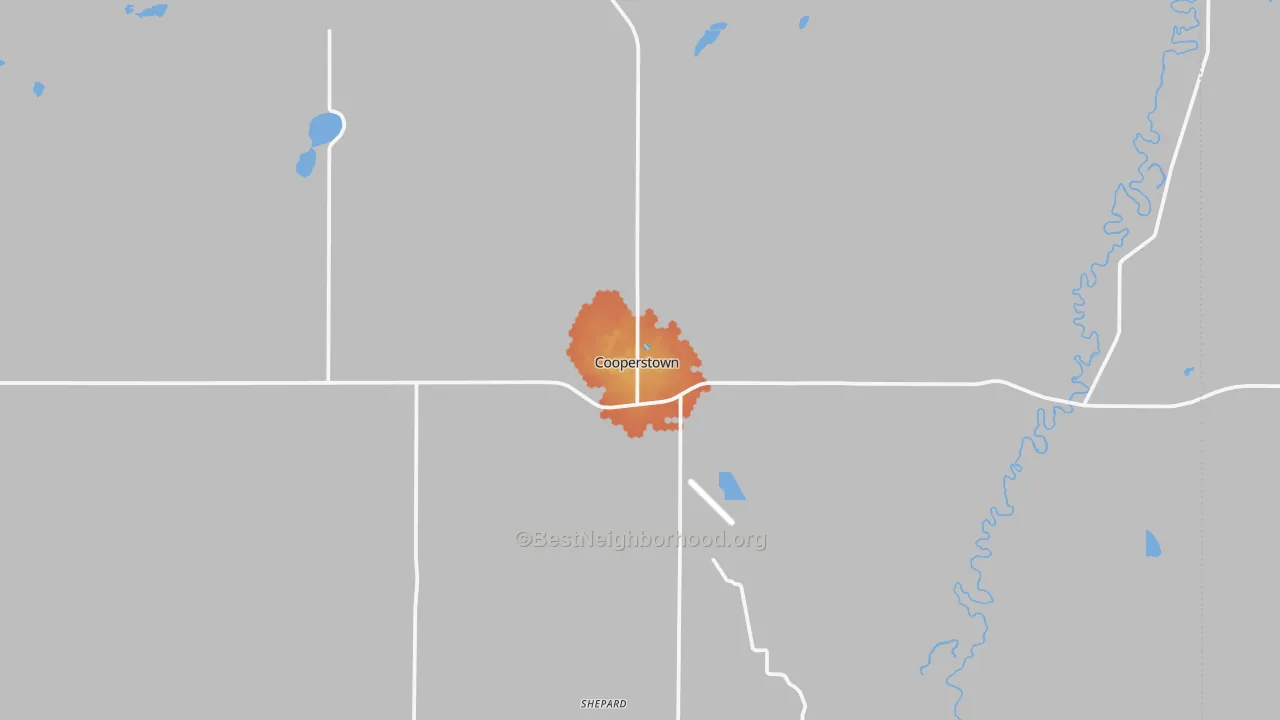 Bike Grade map of 58425, ND