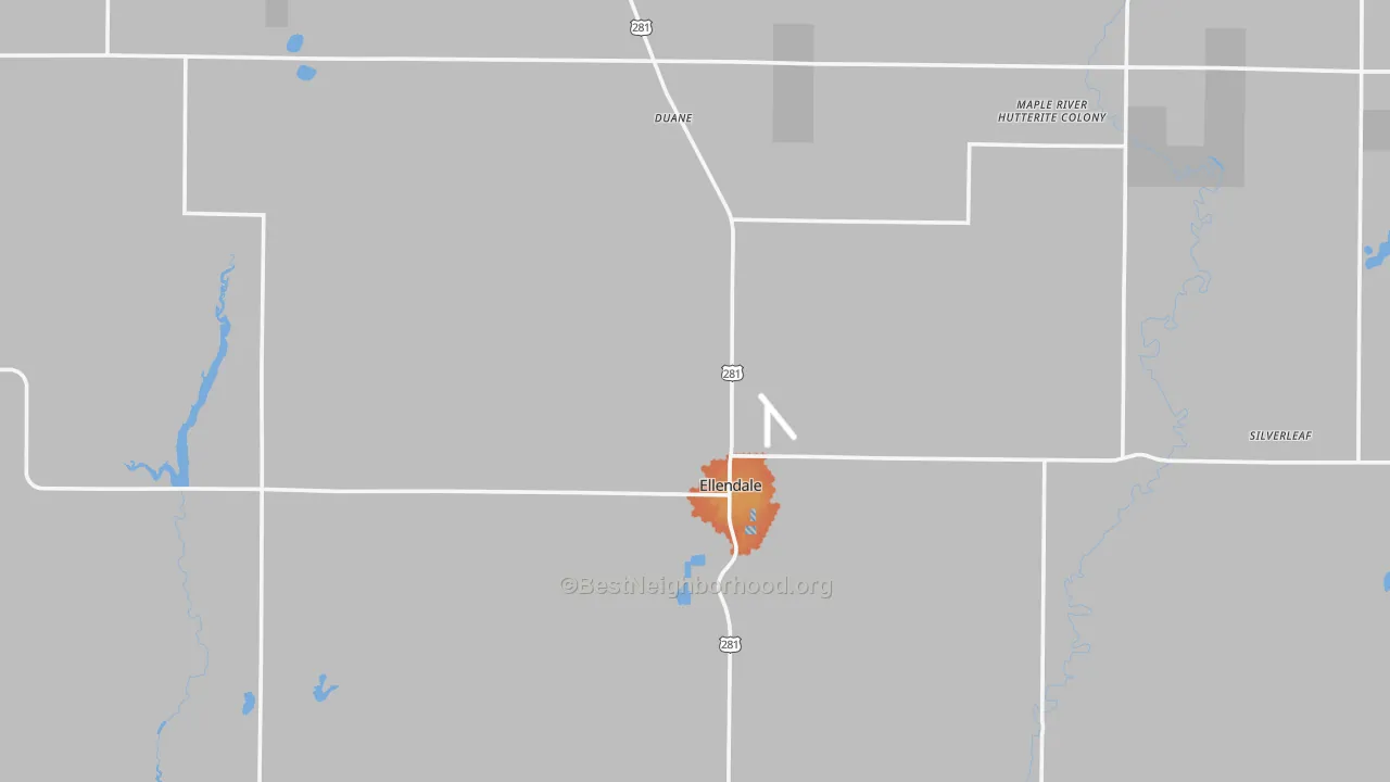 Bike Grade map of 58436, ND