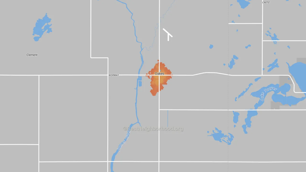 Bike Grade map of 58474, ND