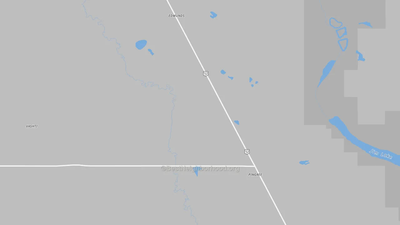 Bike Grade map of 58476, ND
