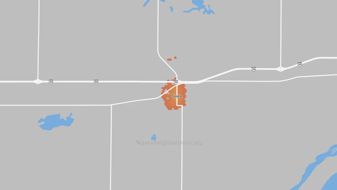 Bike Grade map of 58482, ND