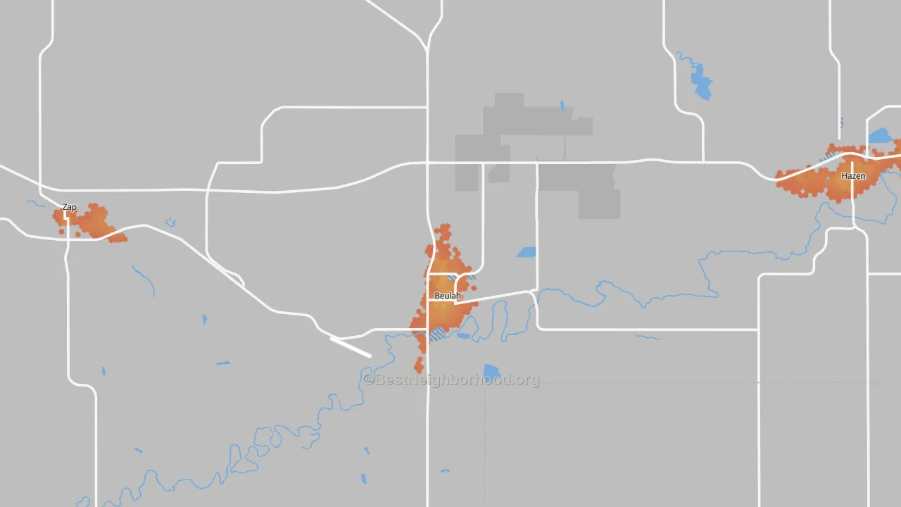 Bike Grade map of 58523, ND
