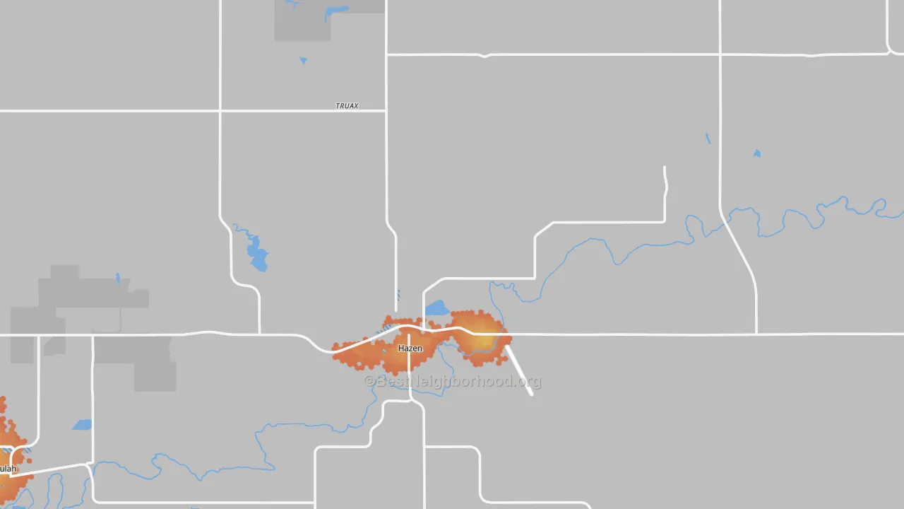 Bike Grade map of 58545, ND