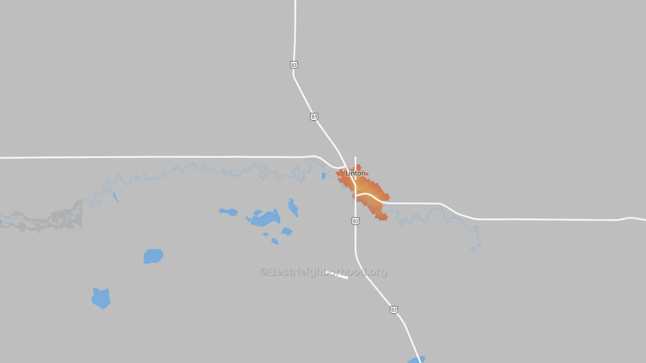 Bike Grade map of 58552, ND