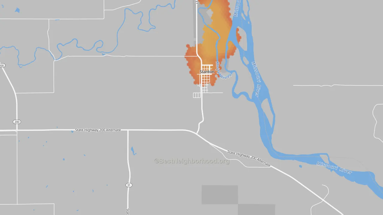 Bike Grade map of 58571, ND