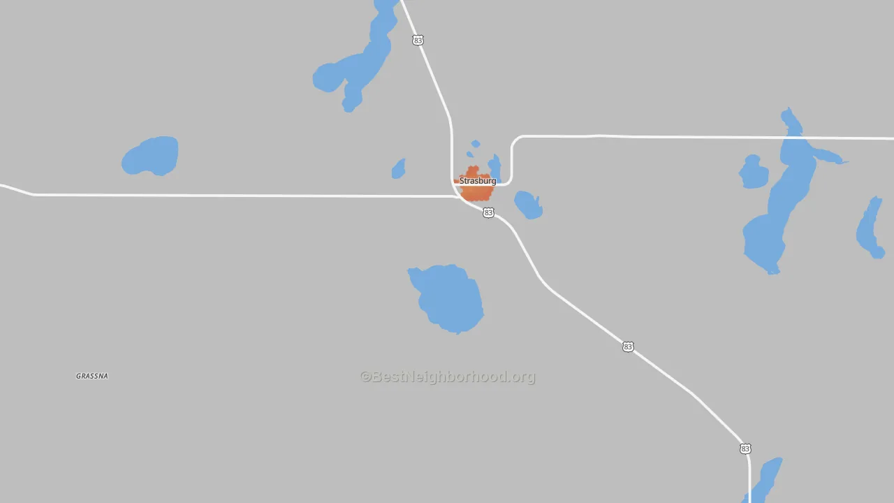 Bike Grade map of 58573, ND