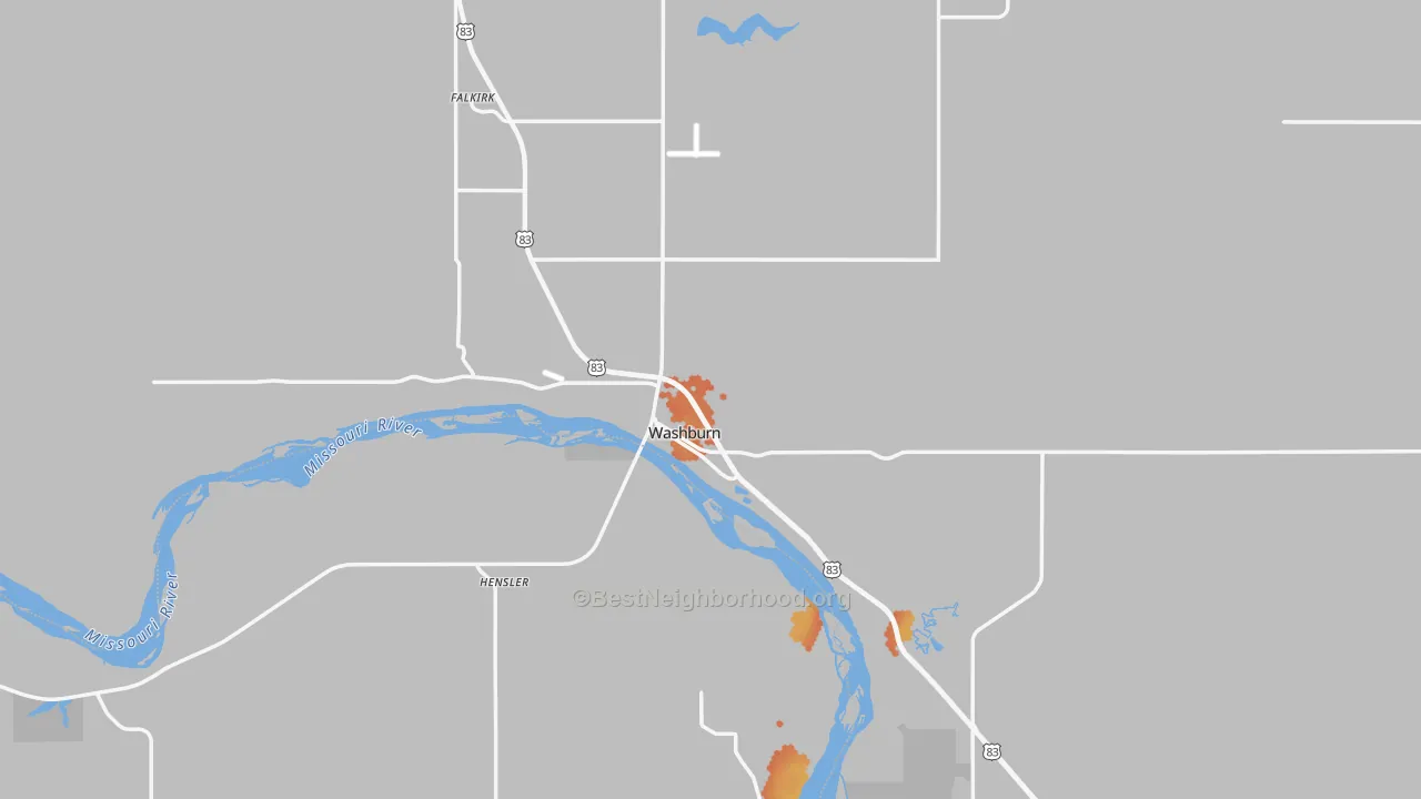 Bike Grade map of 58577, ND