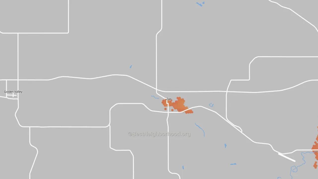 Bike Grade map of 58580, ND