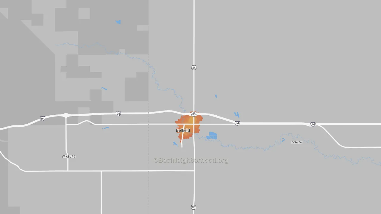 Bike Grade map of 58622, ND