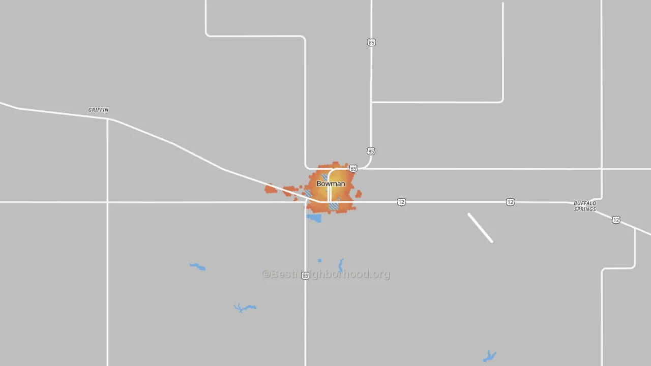 Bike Grade map of 58623, ND