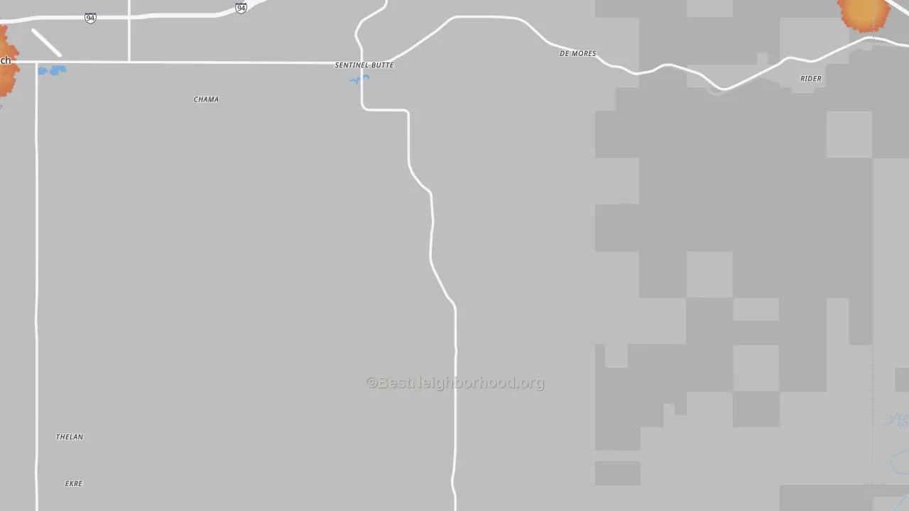 Bike Grade map of 58654, ND