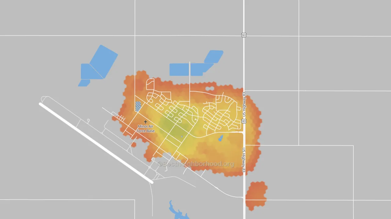 Bike Grade map of 58704, ND