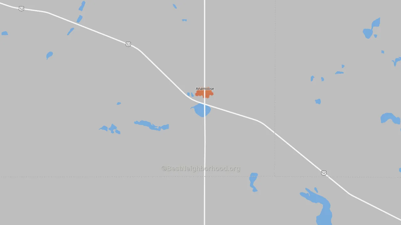 Bike Grade map of 58710, ND