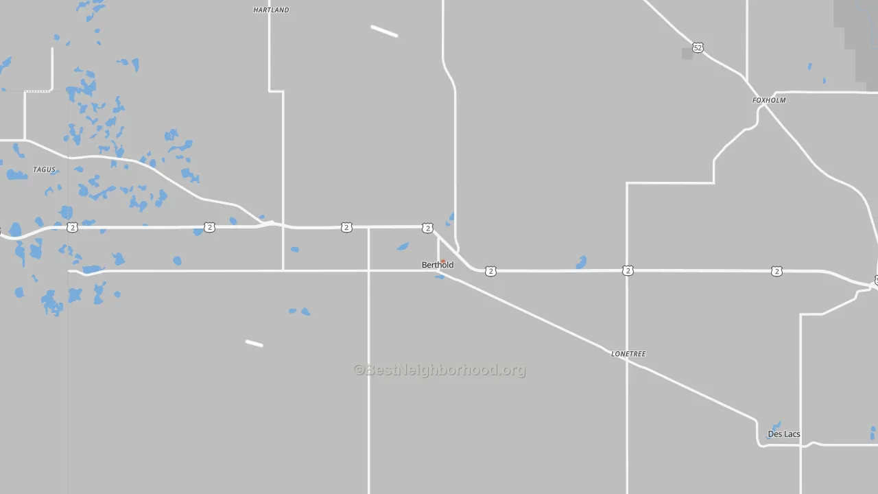 Bike Grade map of 58718, ND