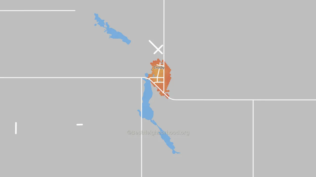 Bike Grade map of 58730, ND