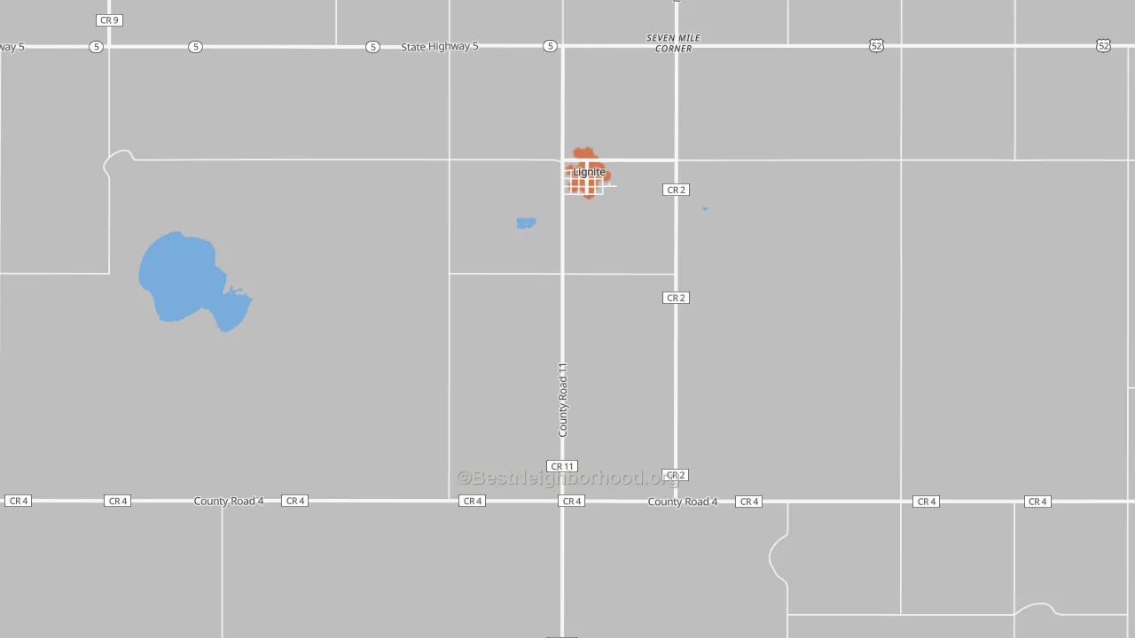 Bike Grade map of 58752, ND