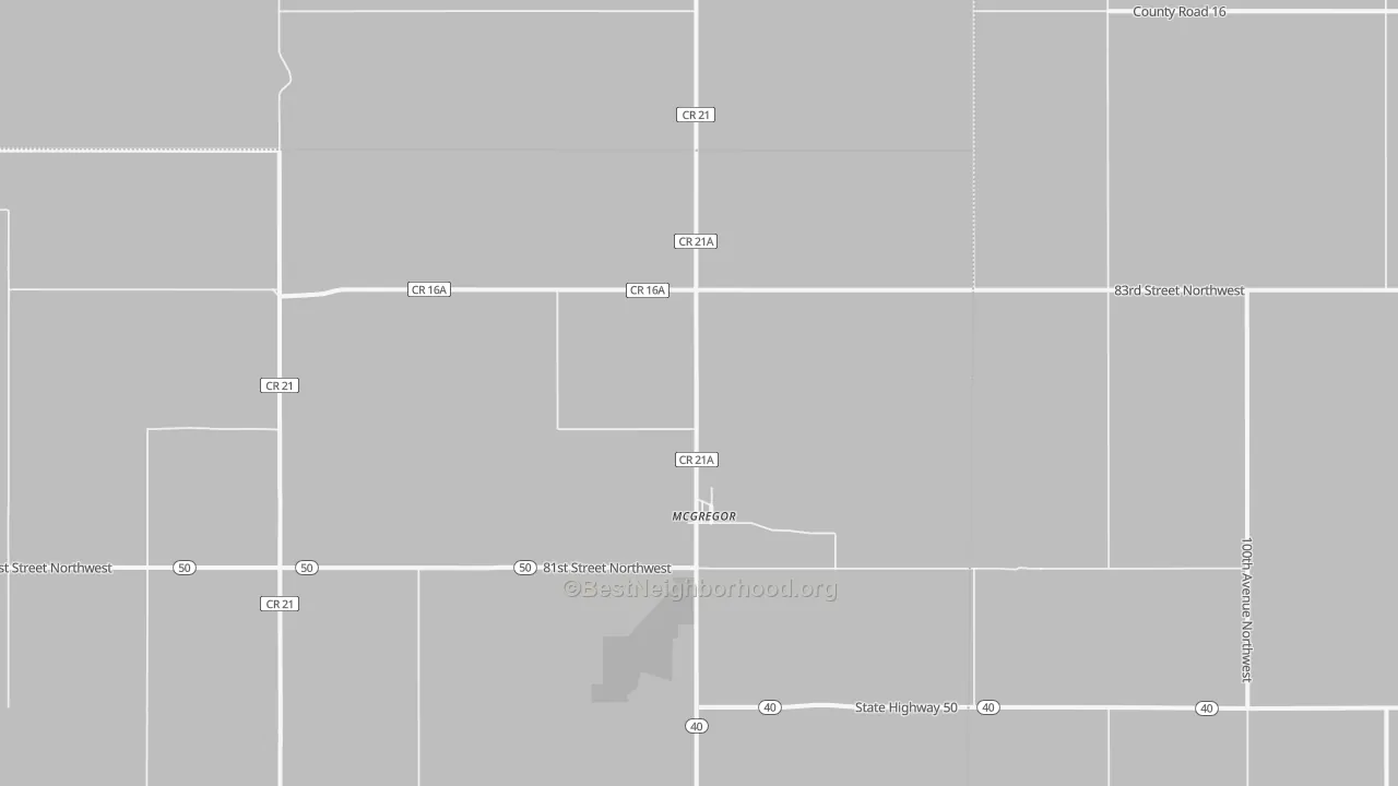 Bike Grade map of 58755, ND