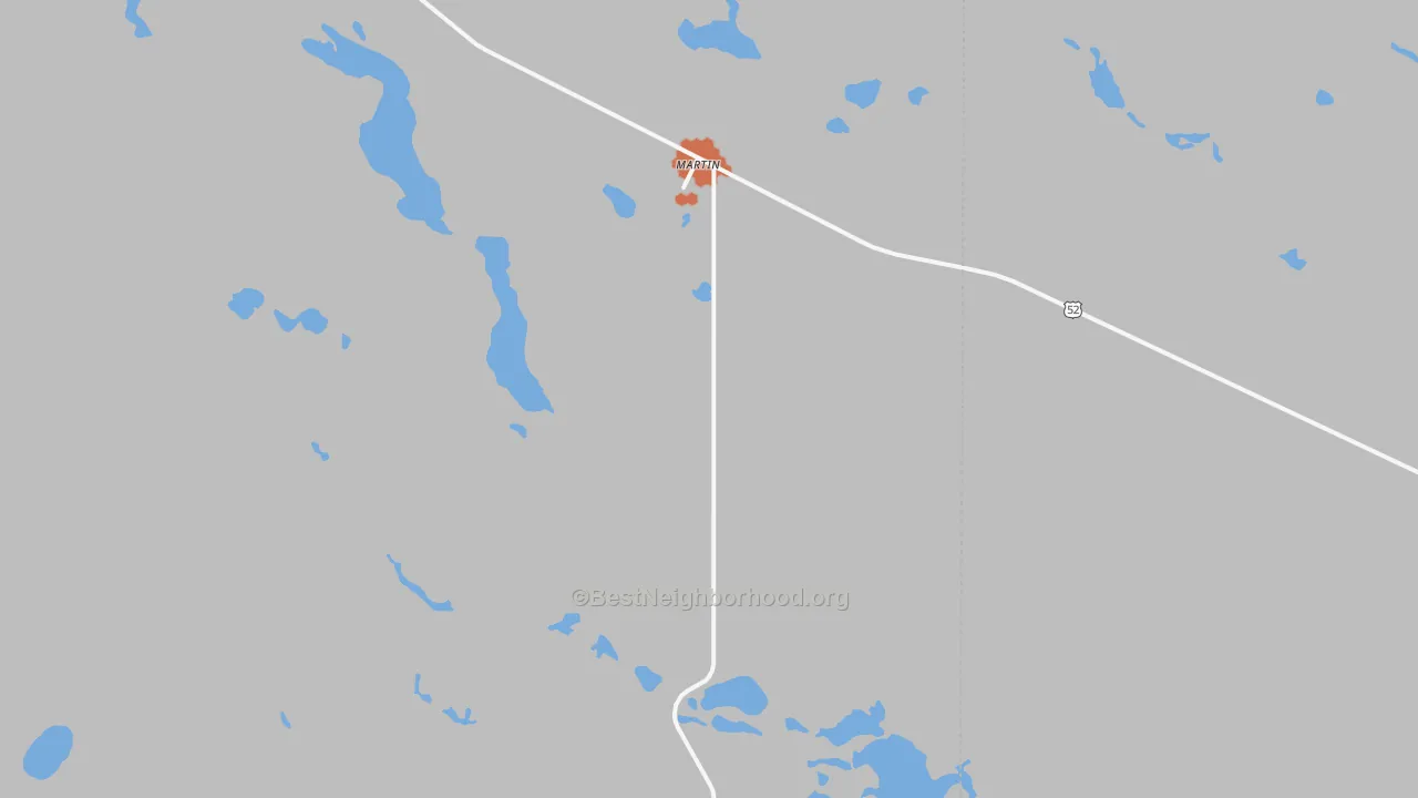 Bike Grade map of 58758, ND